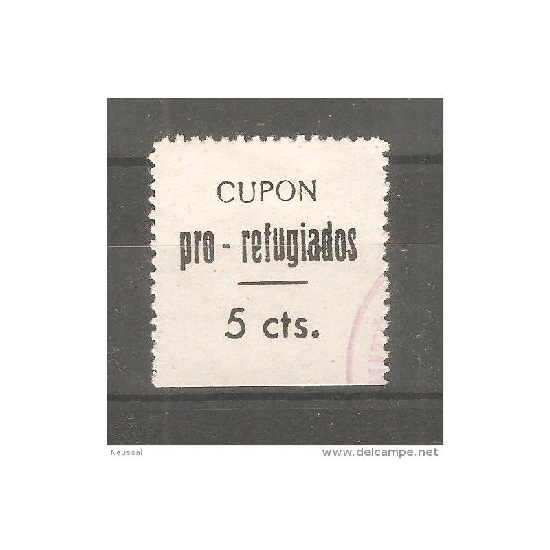 Viñeta cupon pro refugiados 5 cts negro Viñeta cupon pro refugiados 5 cts negro