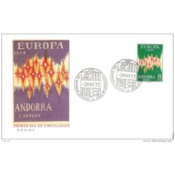 Sobre de primer dia de andorra  serie 72 dificil