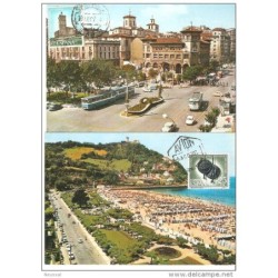 2 postales  una santander y la otra san sebastian