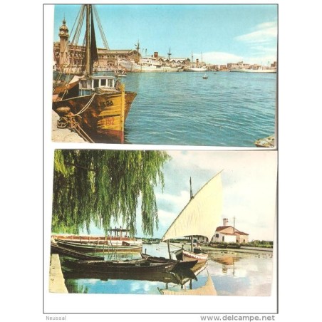 2 tarjeta postal puerto y embarcadero  valencia
