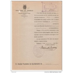 Papel del ministerio de trabajo inspeccion provincial de trabajo palencia  1940