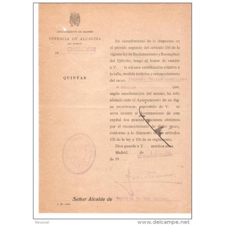 Papel del ayuntamiento de madrid  1940