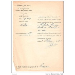 Papel de jefatura de obras publicas de vizcaya 1940
