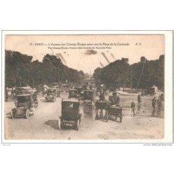 Tarjeta postal de avenue des champs elysees circulada