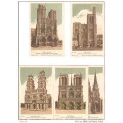 Serie 4 de catedrales de Francia con explicación en cada postal por detrás 10 postales