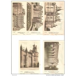 Serie 1 de castillo  de Francia con explicación en cada postal por detrás 10 postales