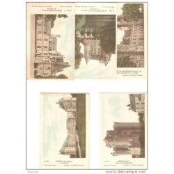 Serie 5 de castillo  de Francia con explicación en cada postal por detrás 10 postales