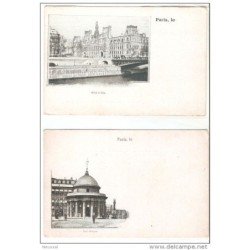 2 tarjetas postales lugares de paris