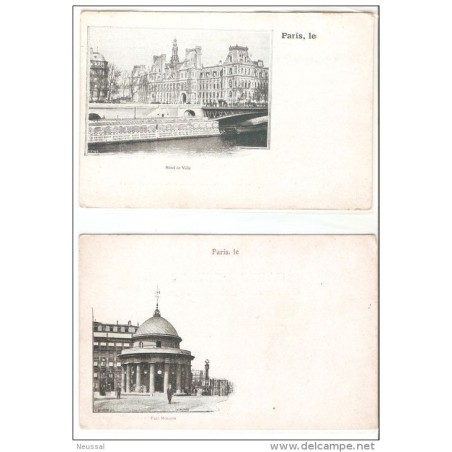2 tarjetas postales lugares de paris
