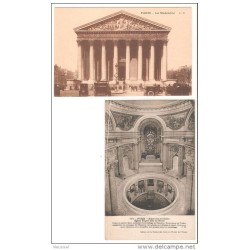 2 tarjetas postales hotel y la madeleine