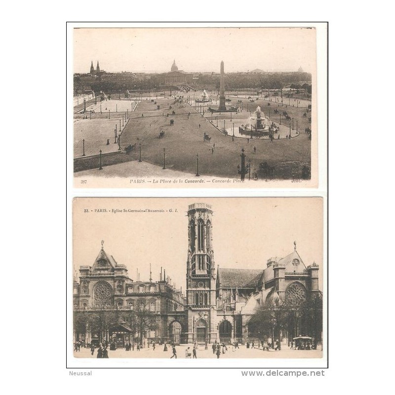 2 tarjetas postales plaza y eglise 2 tarjetas postales plaza y eglise