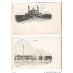 2 tarjetas postales  plaza concorde y le trocadero