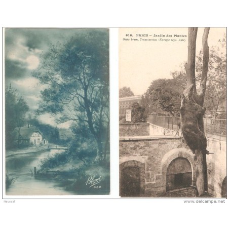 2 tarjetas postales  jardines