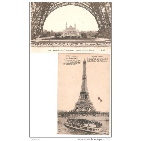 2 tarjetas postales  tour eiffel