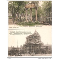 2 tarjetas postales parque y hospital militaire