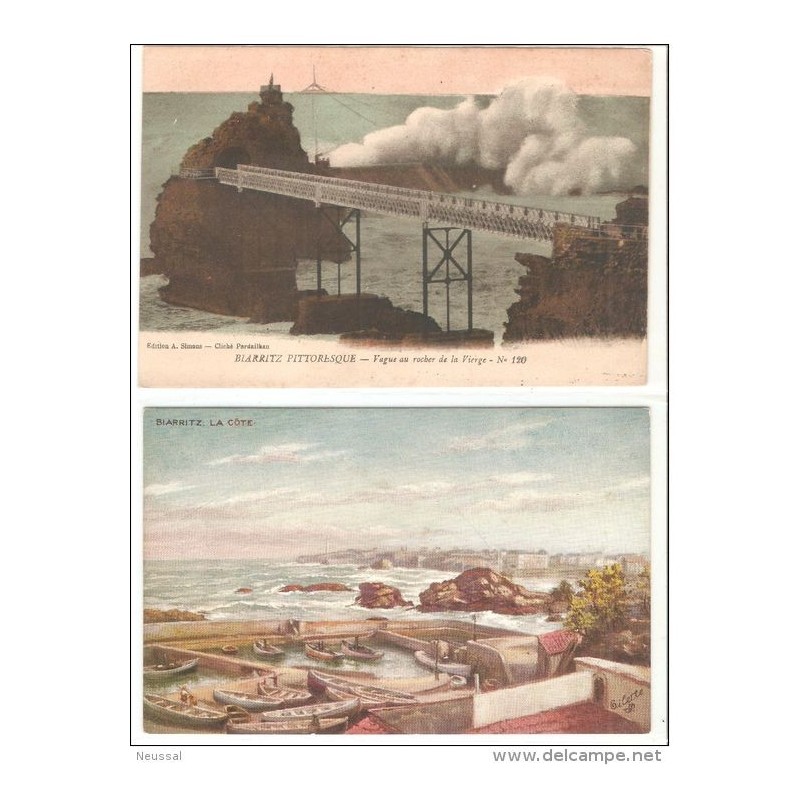 2 tarjetas postales biarritz 2 tarjetas postales biarritz