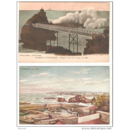 2 tarjetas postales biarritz