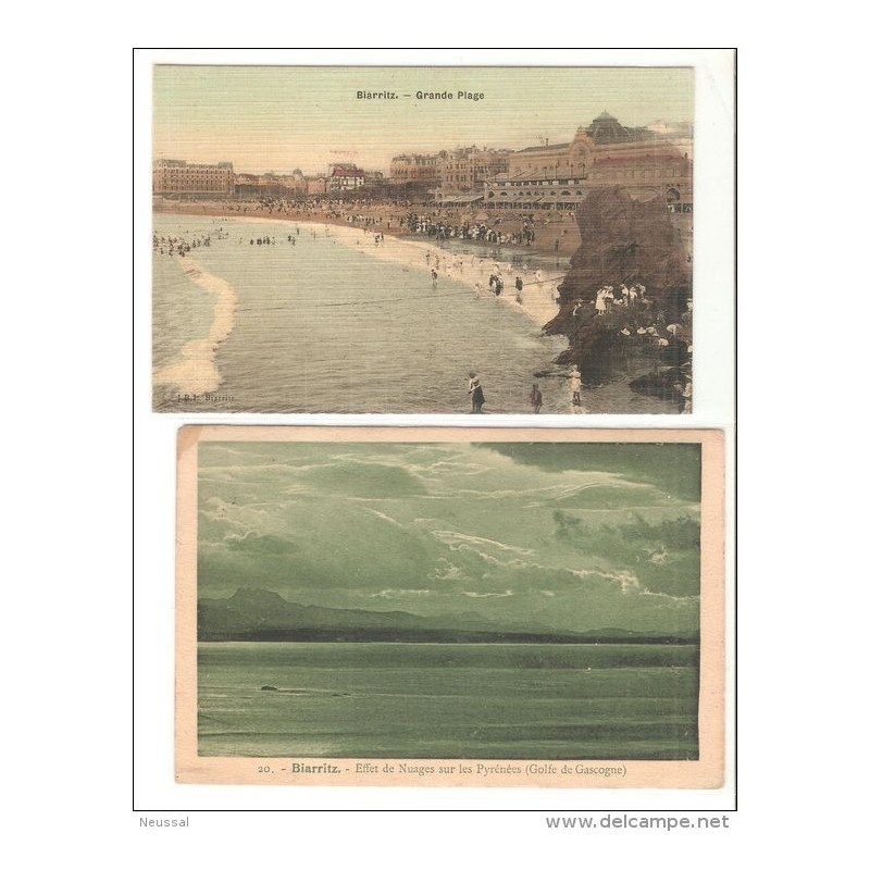 2 tarjetas postales biarritz plage 2 tarjetas postales biarritz plage