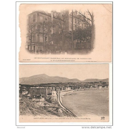 2 tarjeta postal saint jean de luz y versaille