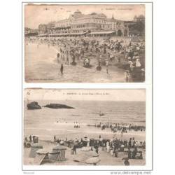 2 tarjetas postales de francia circuladas biarritz le plage