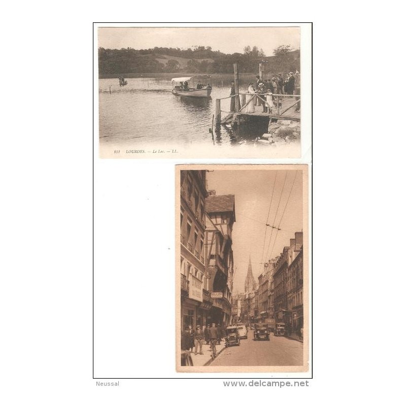 2 tarjetas postales caen y lourdes 2 tarjetas postales caen y lourdes