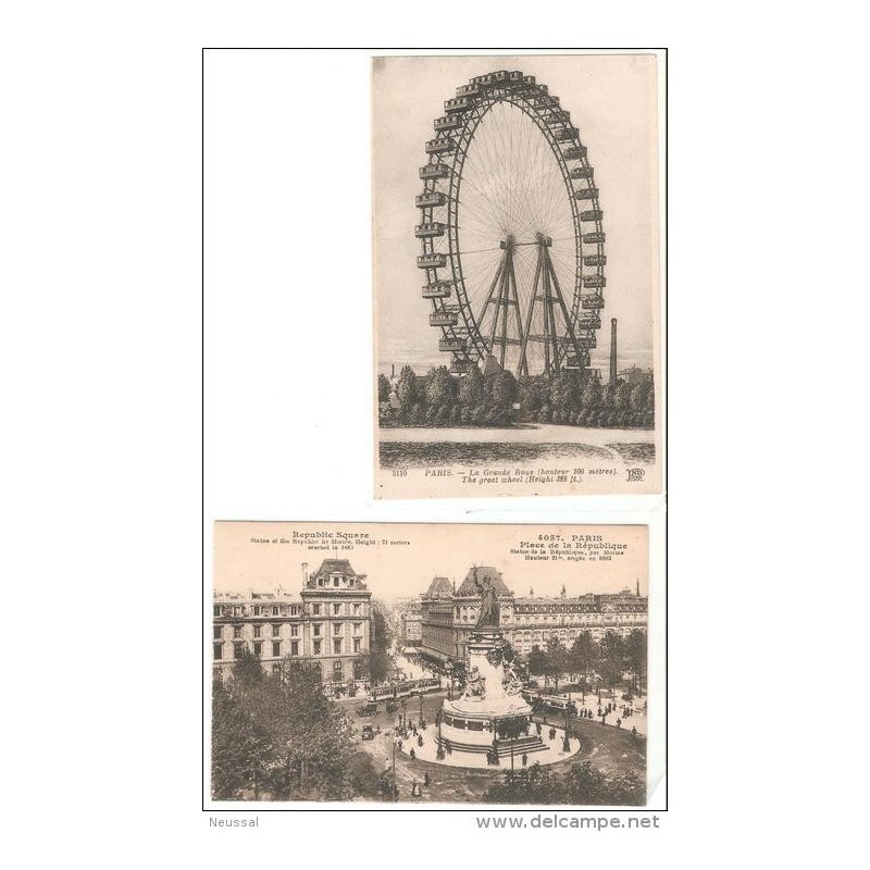 2 tarjetas postales paris 2 tarjetas postales paris