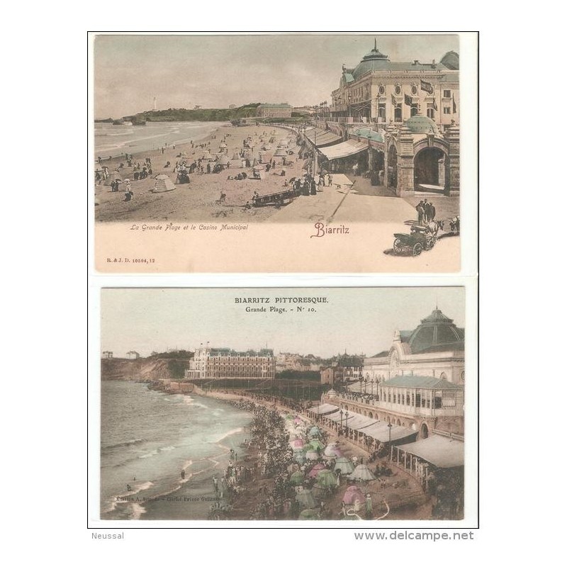 2 tarjetas postales biarritz 2 tarjetas postales biarritz