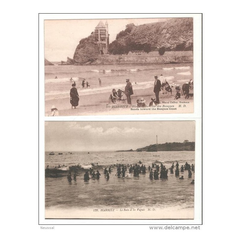 2 tarjetas postales birraitz la plage 2 tarjetas postales birraitz la plage