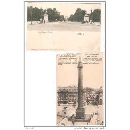 2 tarjetas postales  de paris