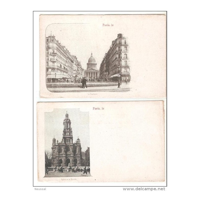 2 tarjetas postales de parispanteon e iglesia 2 tarjetas postales de parispanteon e iglesia