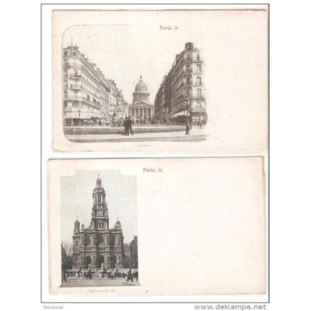 2 tarjetas postales  de parispanteon e iglesia