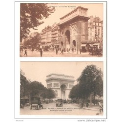 2 tarjetas postales  de paris le porte stmartin and avenue du bois de boulogne