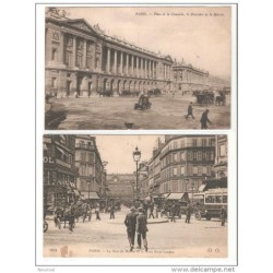 2 tarjetas postales  de paris place de la concorde y la rue de havre