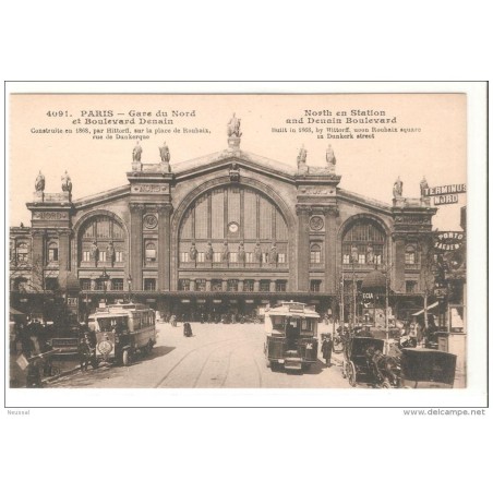 Tarjeta postal de paris stacion and boulevard