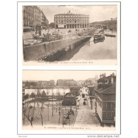 2 tarjetas postales de bayonne diferentes