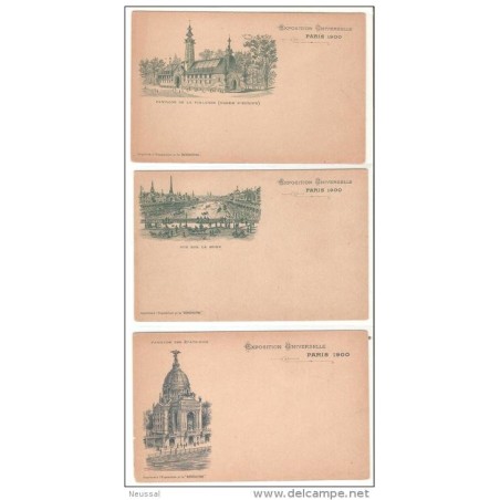 3 tarjetas  postales  de paris 1900