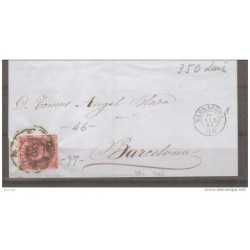 Frontal de carta con  matasello barcelona