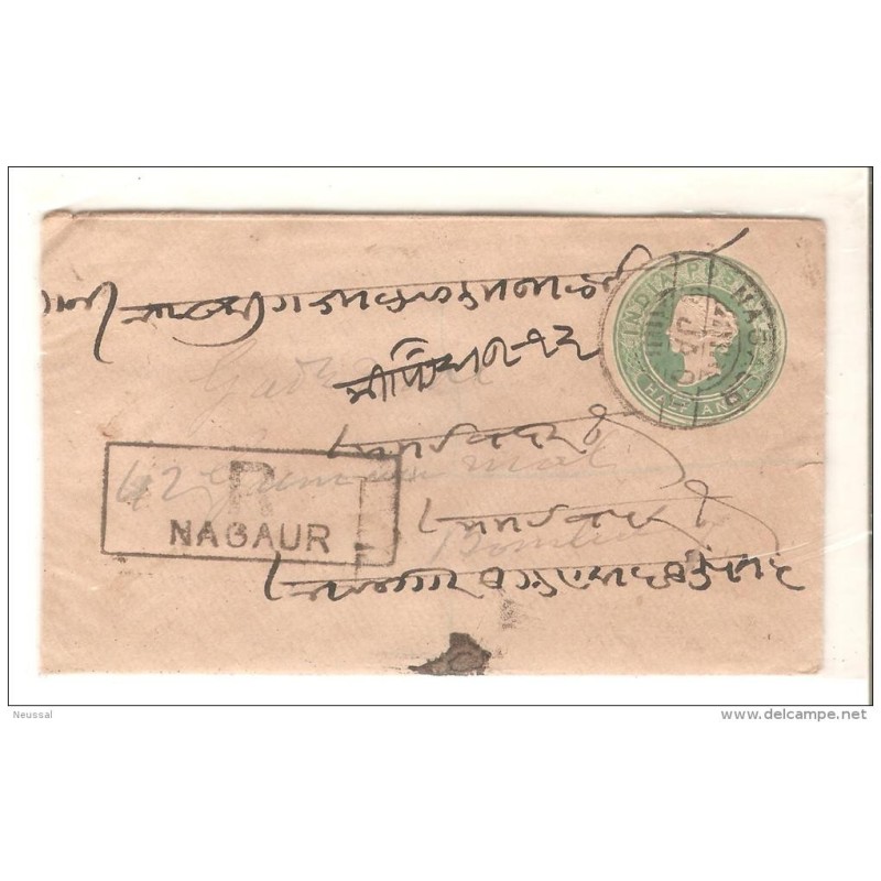 Carta de india 1900 matasello nagaur Carta de india 1900 matasello nagaur
