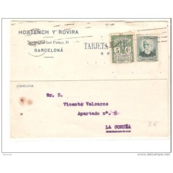 Tarjeta postal con sello de barcelona