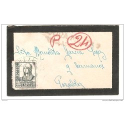 Carta de españa pequeña con matasello censura militar valladolid