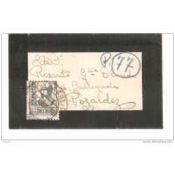 Carta de españa pequeña con matasello  valladolid1938