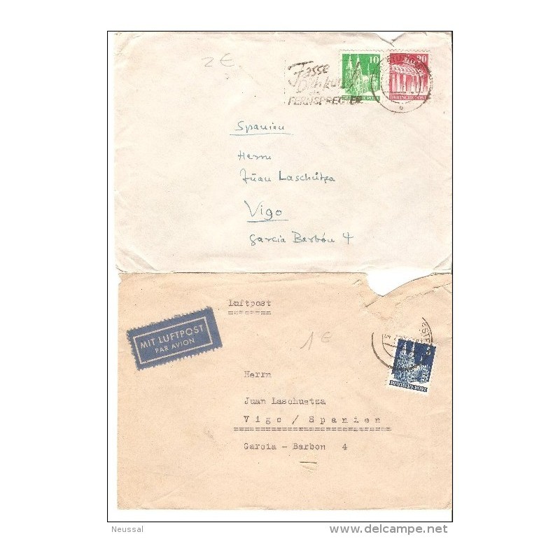 2 cartas de alemania 1949 2 cartas de alemania 1949