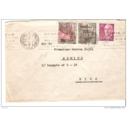 Sobre matasello  santiago de compostela 1966