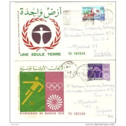 2 sobres de marruecos de 1972