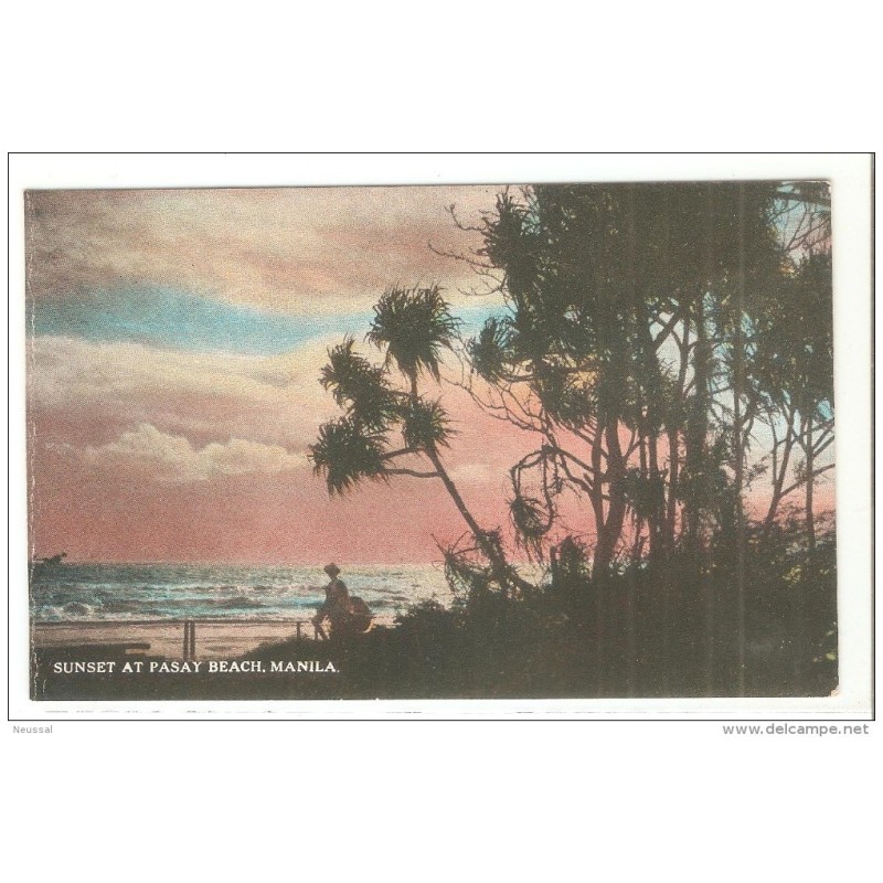 Postal de sunset at pasay beach manila Postal de sunset at pasay beach manila