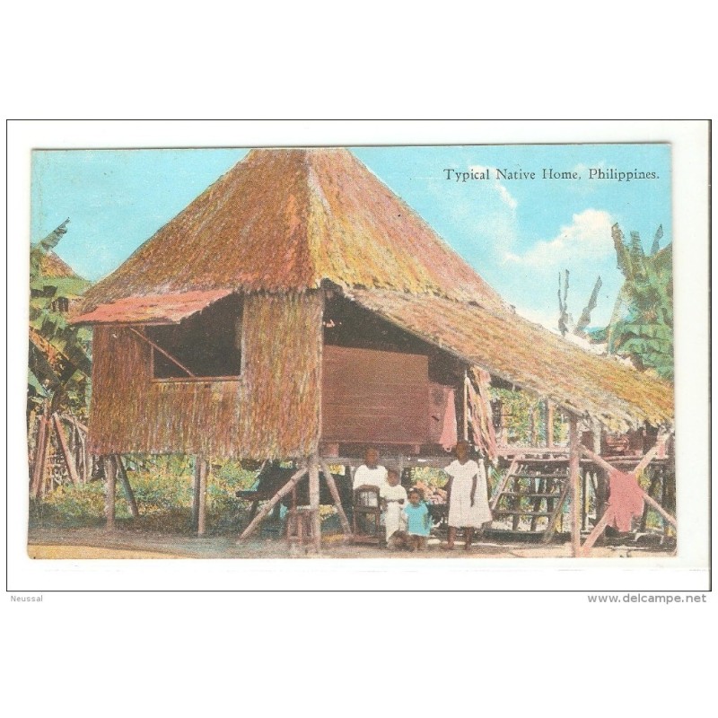 Postal de filipinas typical native home Postal de filipinas typical native home
