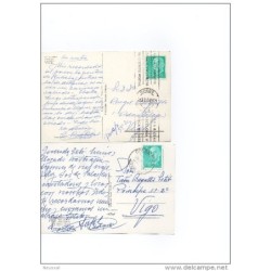 2 tarjeta postal con matasello  oviedo