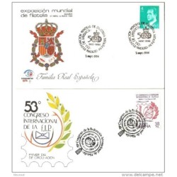2 cartas con matasellos commemorativos madrid