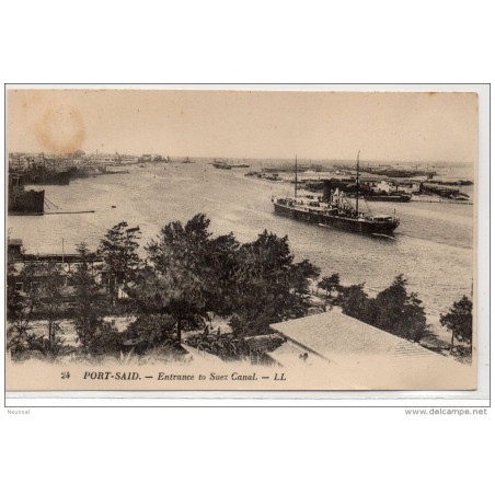Tarjeta postal de port said entrance to suez canal