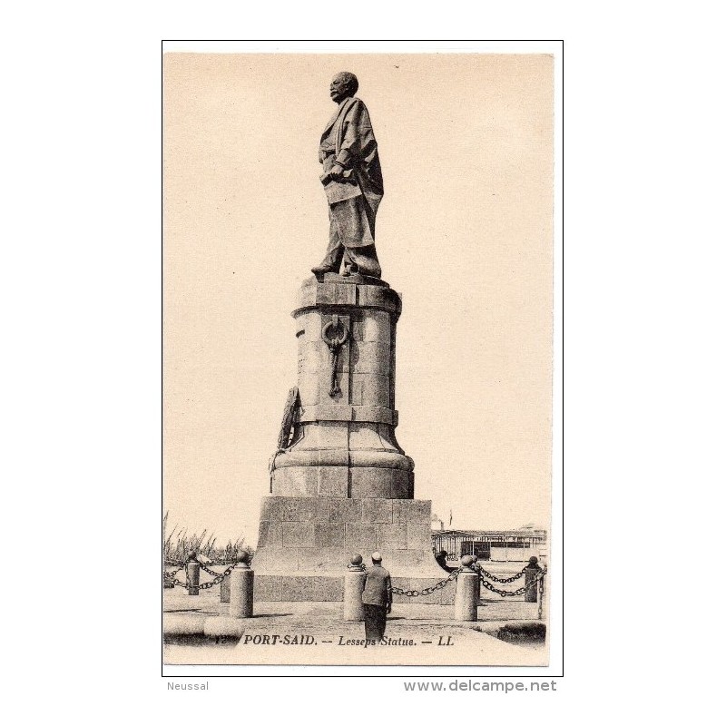 Tarjeta postal de port said lesseps statue Tarjeta postal de port said lesseps statue